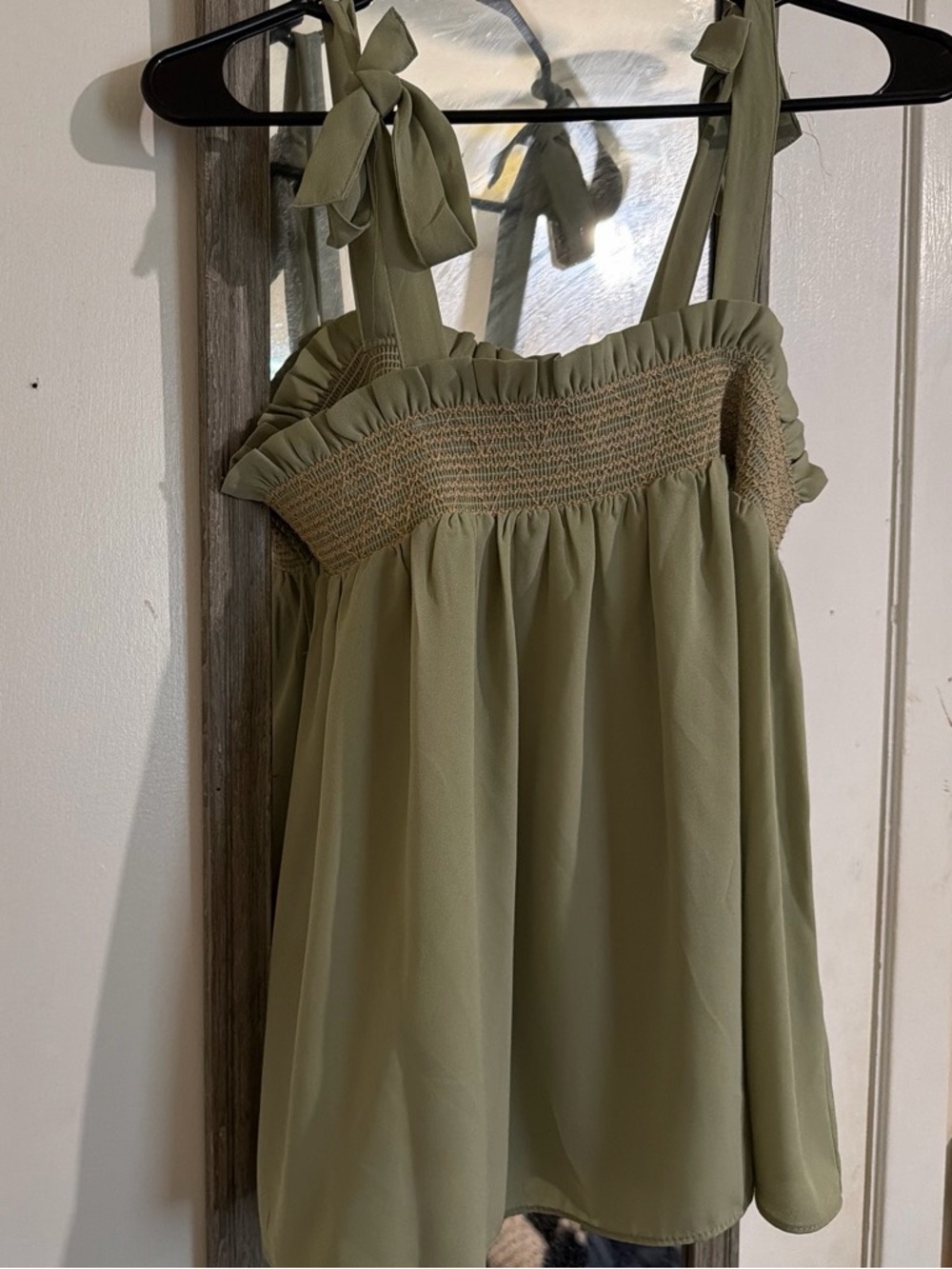 Cato Olive Green Smocked Women's Top